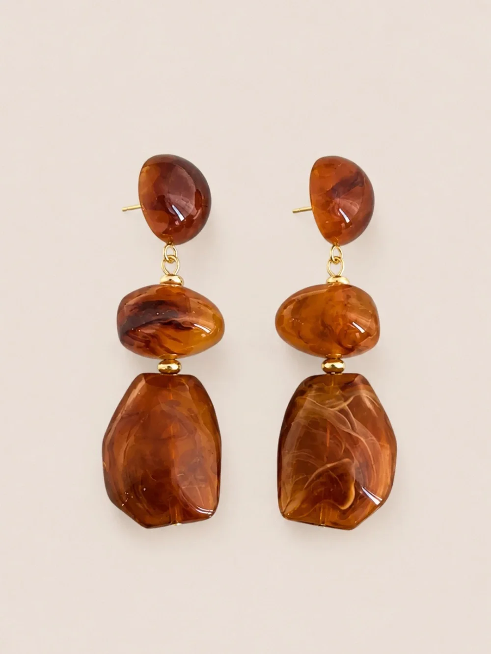 New! Amber Asymmetrical Drop Earrings NWOT